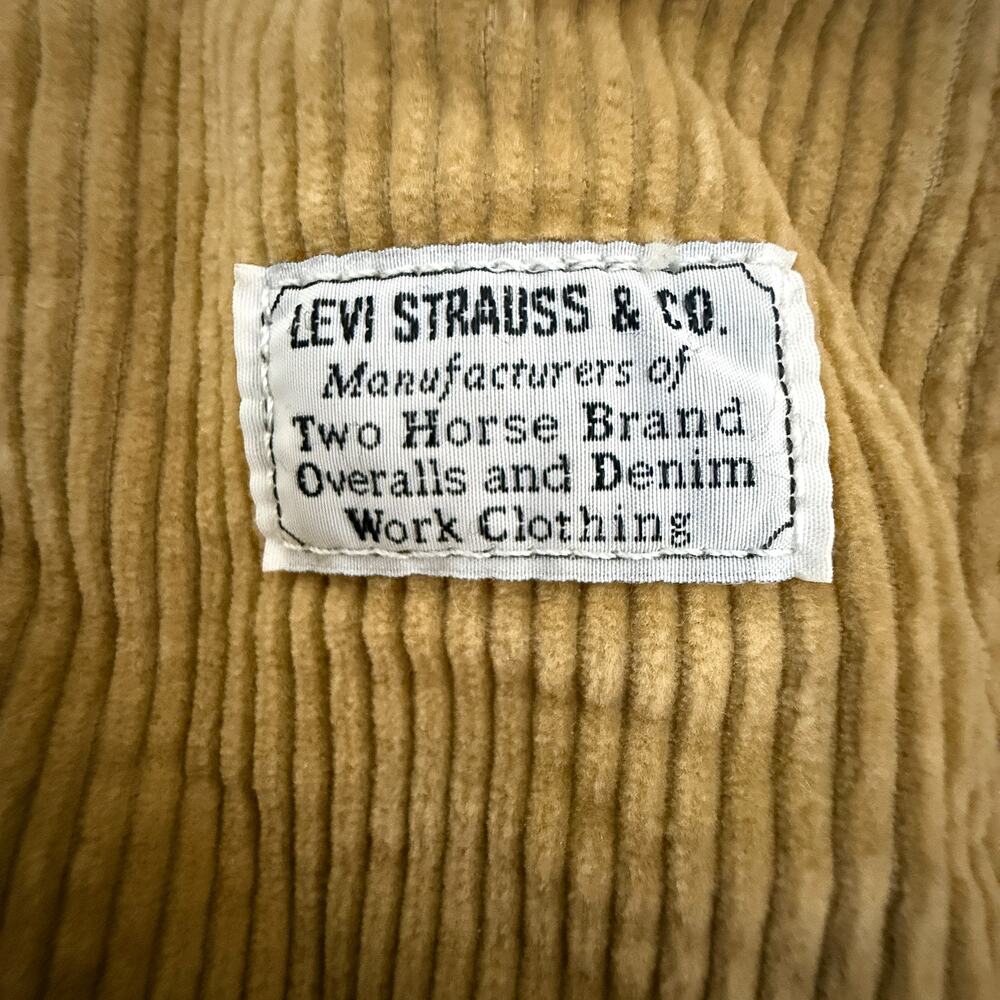 Levi's Premium Tan Corduroy Overalls Bib Dungarees Straight Leg L PC9 85315-0006 - Picture 3 of 7